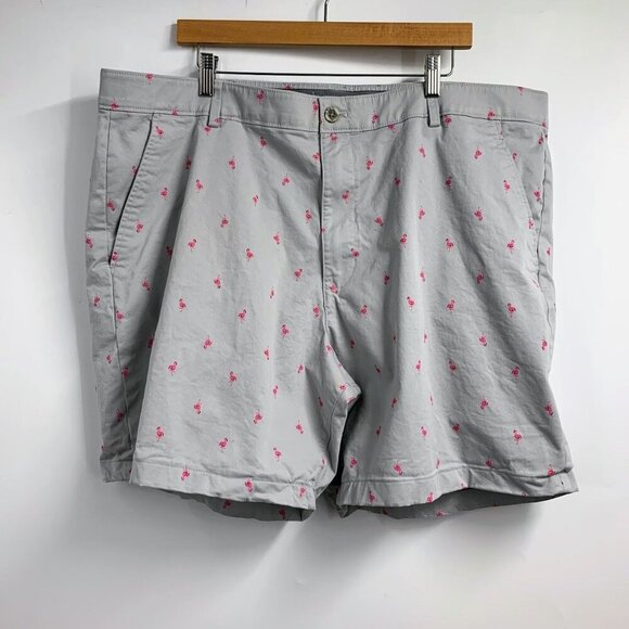 Ralph Lauren Chaps Men's Flamingo Print Slash Pocket Chino Shorts Size 44 - Picture 1 of 11
